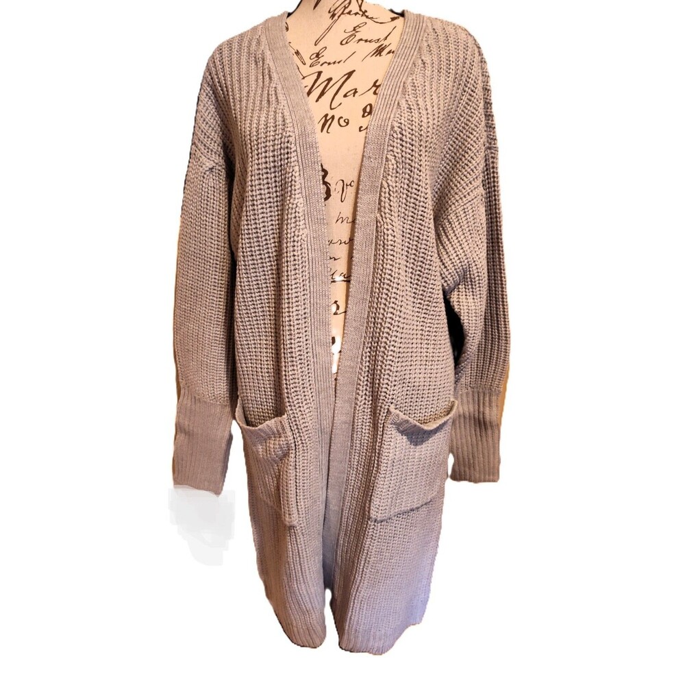 Brand New Venus Long Gray Sweater Coat with Pockets Size XL